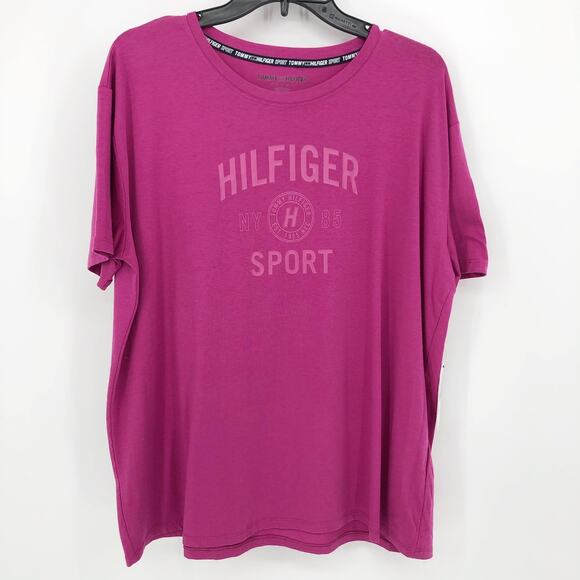 TOMMY HILFIGER SPORT Performance Graphic T-Shirt Small Pink Short Sleeve NWT - Picture 2 of 10